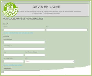 Devis en ligne