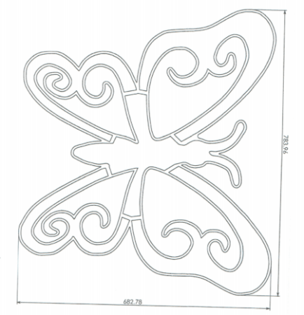Motif pour terrasse en granulat de marbre - Papillon 1