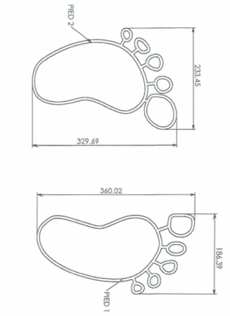 Motif pour terrasse en granulat de marbre - Pieds 1